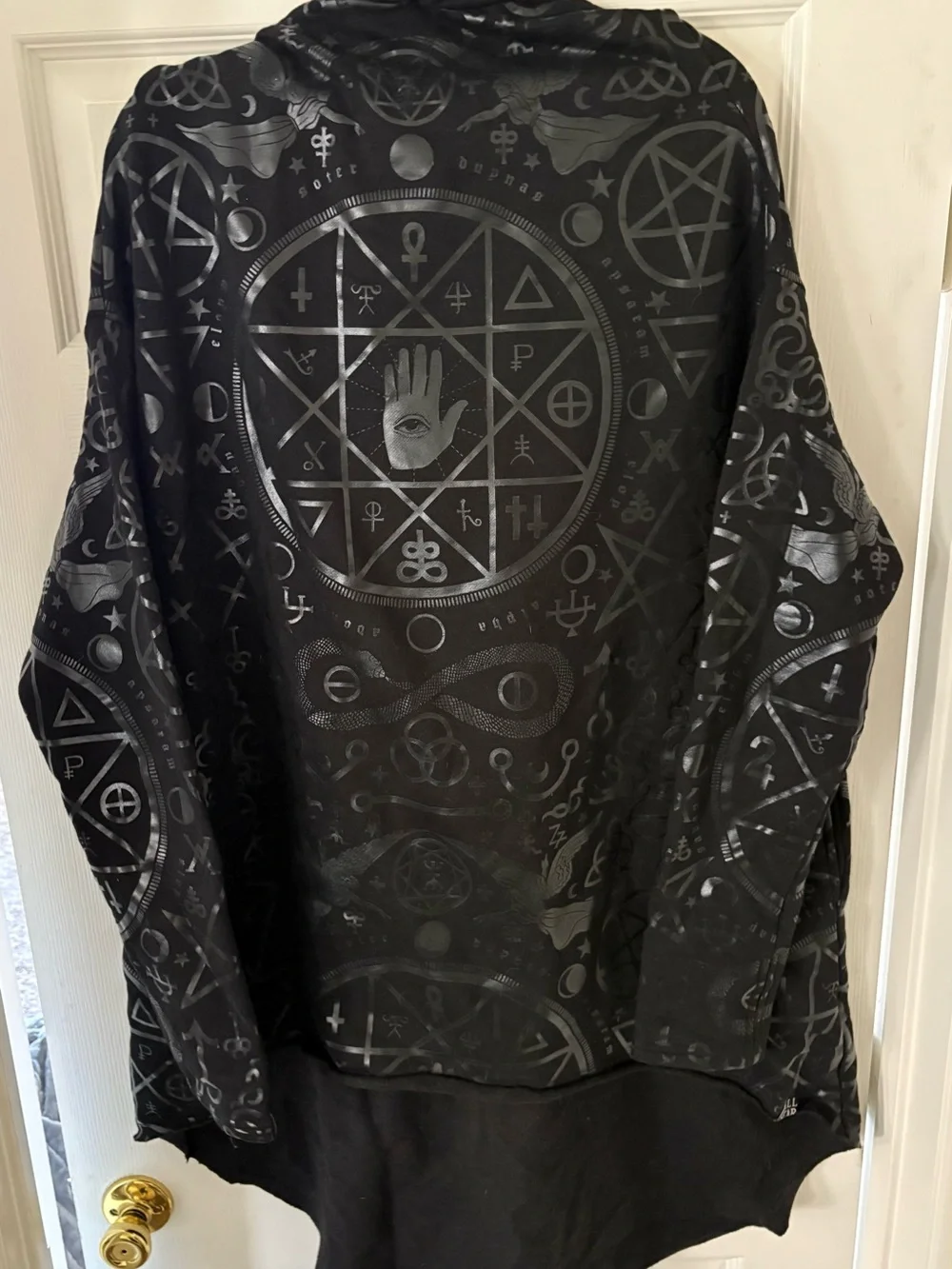 Killstar Black Matte & Gloss Occult Hooded Tunic - Picture 4 of 9